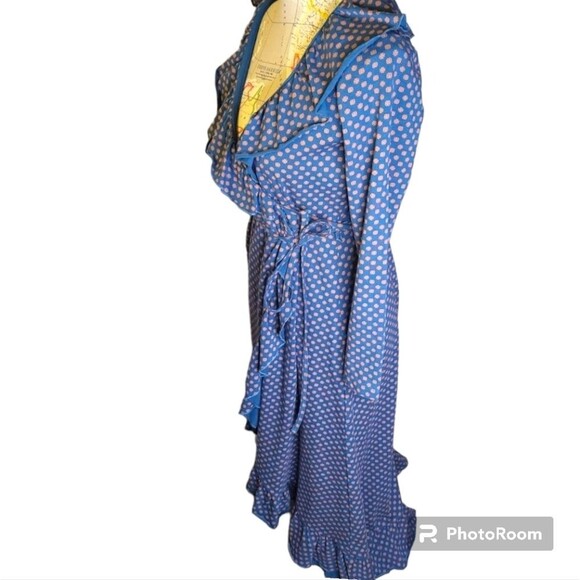 Matilda Jane Reunion Size Small Maternity Green Ruffled Asymmetrical Wrap Dress - Picture 4 of 12